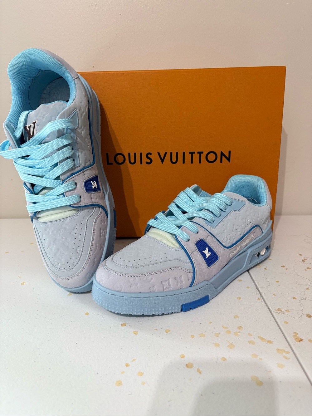 Louis Vuitton Light Blue Monogram Low-Top Sneakers